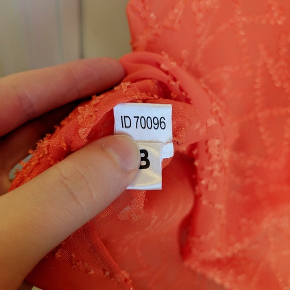 Ann Taylor Loft Pleated Blouse Sheer Orange Small - Picture 8 of 8